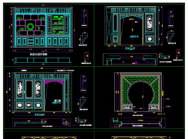 整木中式茶室书房欧式厨房酒窖CAD图纸