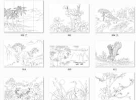 梅兰竹菊四君子松鹤花鸟孔雀CAD雕花图案