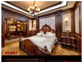 整木美式经典风格背景墙木门柜类垭口图库